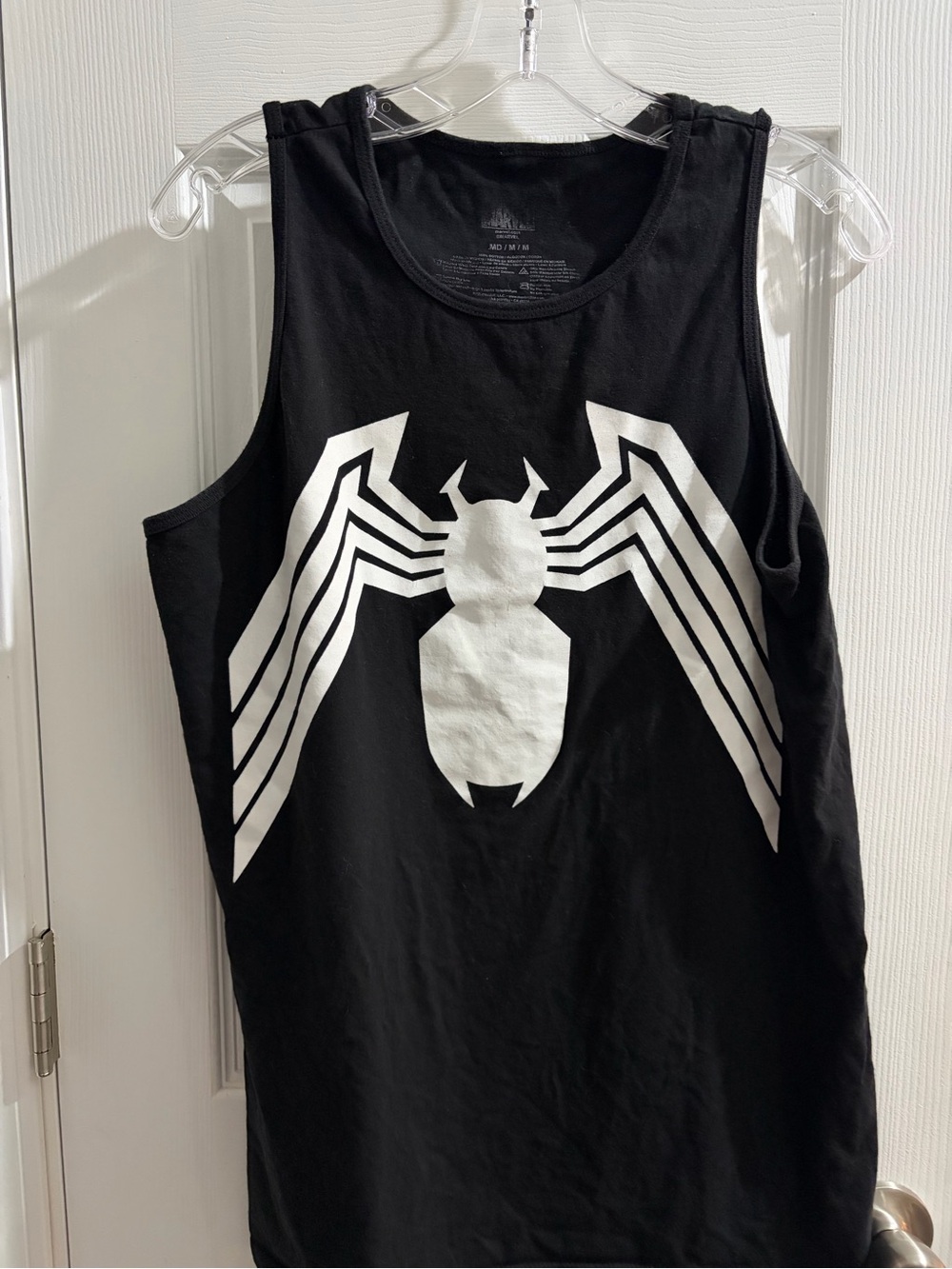 Marvel Black Tank Top with White Spider Logo